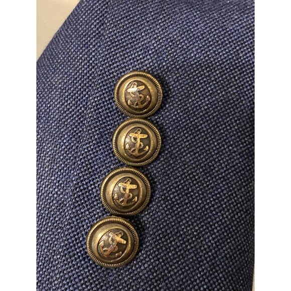 J Crew Thompson Blue University Blazer Men's 36R Single Breasted 2 Button Brass - Picture 4 of 9